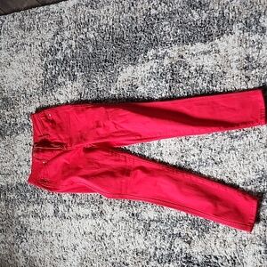 Red skinny jeans